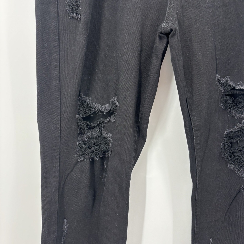 Judy Blue Jeans Womens 15/32 Black Boyfriend Fit Ripped Distressed High Rise - Picture 5 of 13